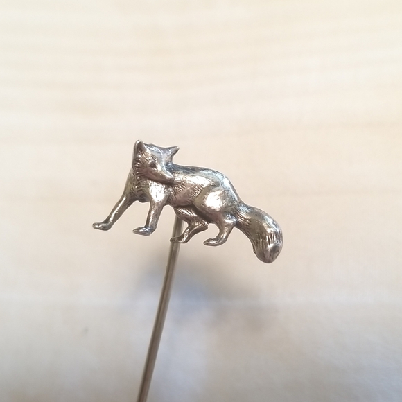Vintage Sid Bell Sterling Fox Stick Pin - Picture 2 of 5